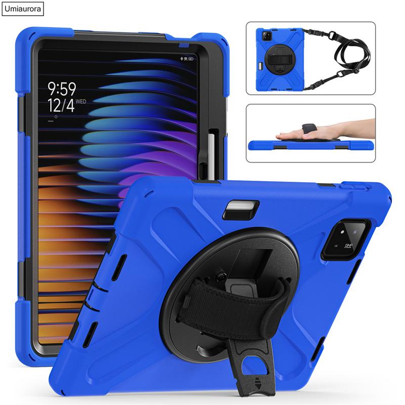 Pour Xiaomi Mi Pad7 11.2 Pad 5 6 11" 6S Pro 12.4" 7S Pro 12.5 Pouces Étui Robuste Antichoc pour Tablette avec Support Sangle Main Épaule Funda