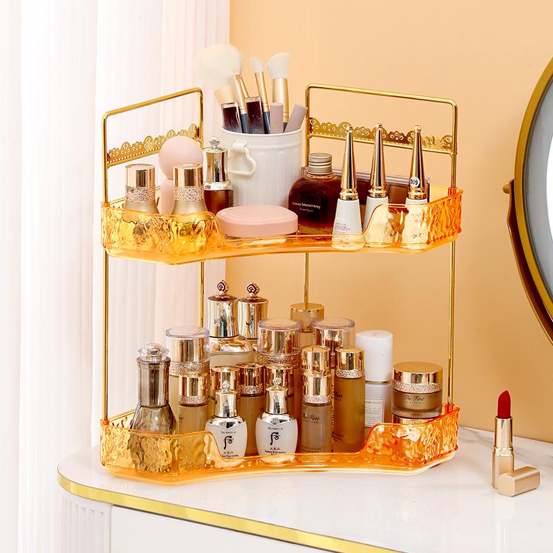 Corner Storage Rack for Bathroom and Kitchen: Organize Cosmetics, Skincare, Perfume, and Lipstick