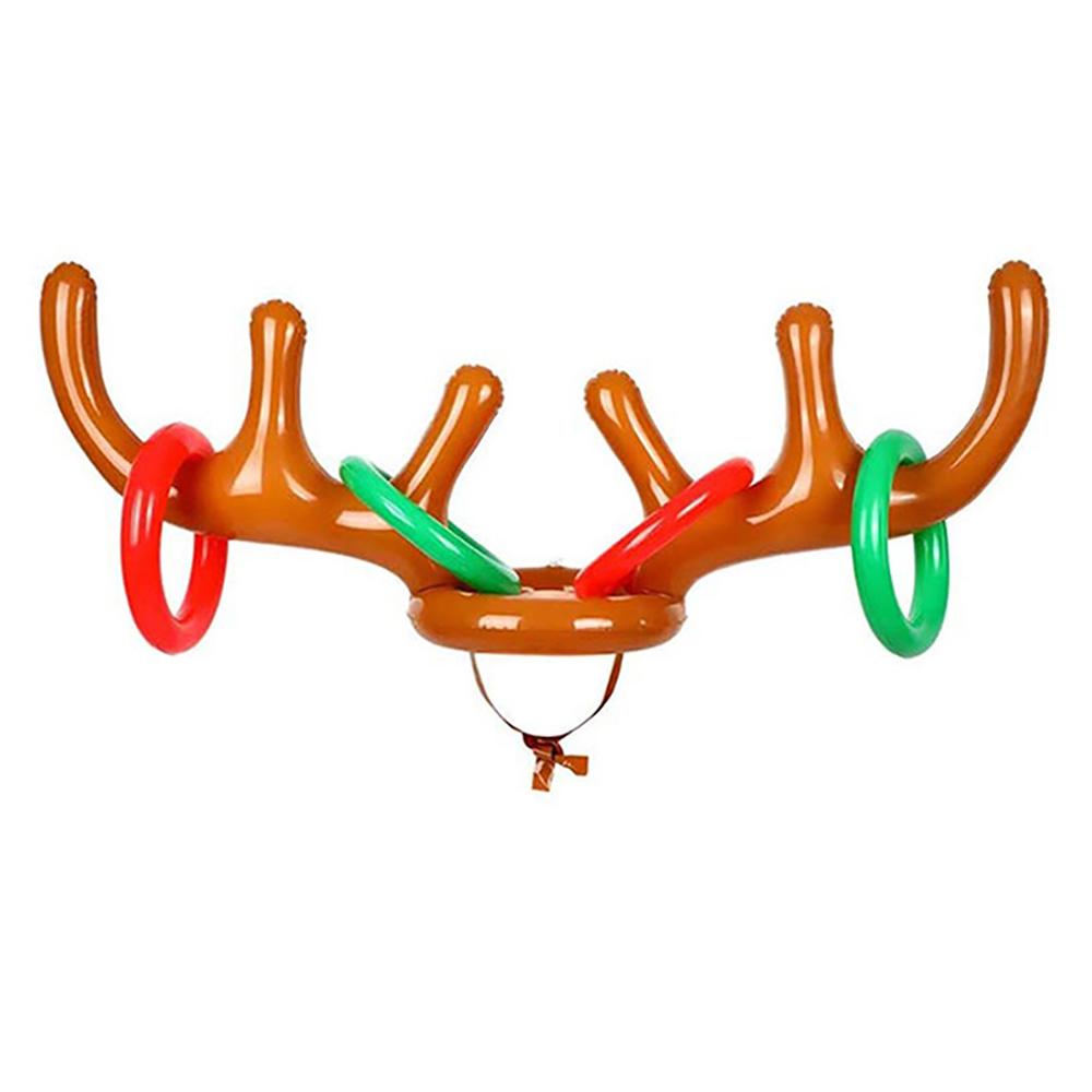 Inflatable Antlers Ring Toss Game Set Christmas Game For Family Festival Party New Year Gift