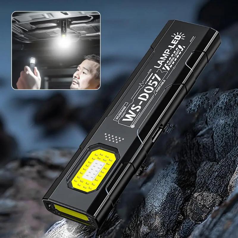 Led Keychain Flashlight Rechargeable 550Lm Portable Mini Torch Pocket Lantern Flood Work Light With Magnet For Emergency