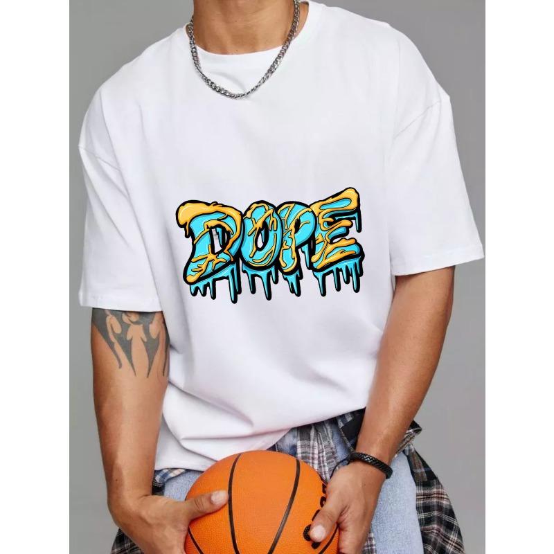 White T-Shirt with Dope Graffiti Print for Casual Wear
