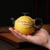 260ml Yixing Purple Clay Teapots Famous Master Handmade Dragon Egg Pot Raw Ore Gold Section Mud Kettle With Filter Zisha Tea Set