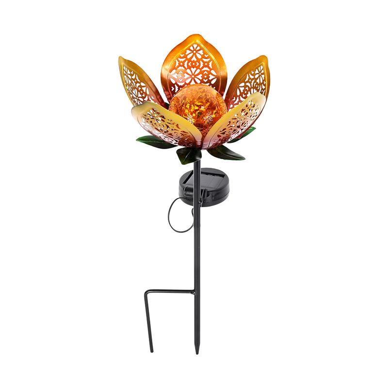 

Solar Iron Art Sunflower & Glass Lotus Lawn Light