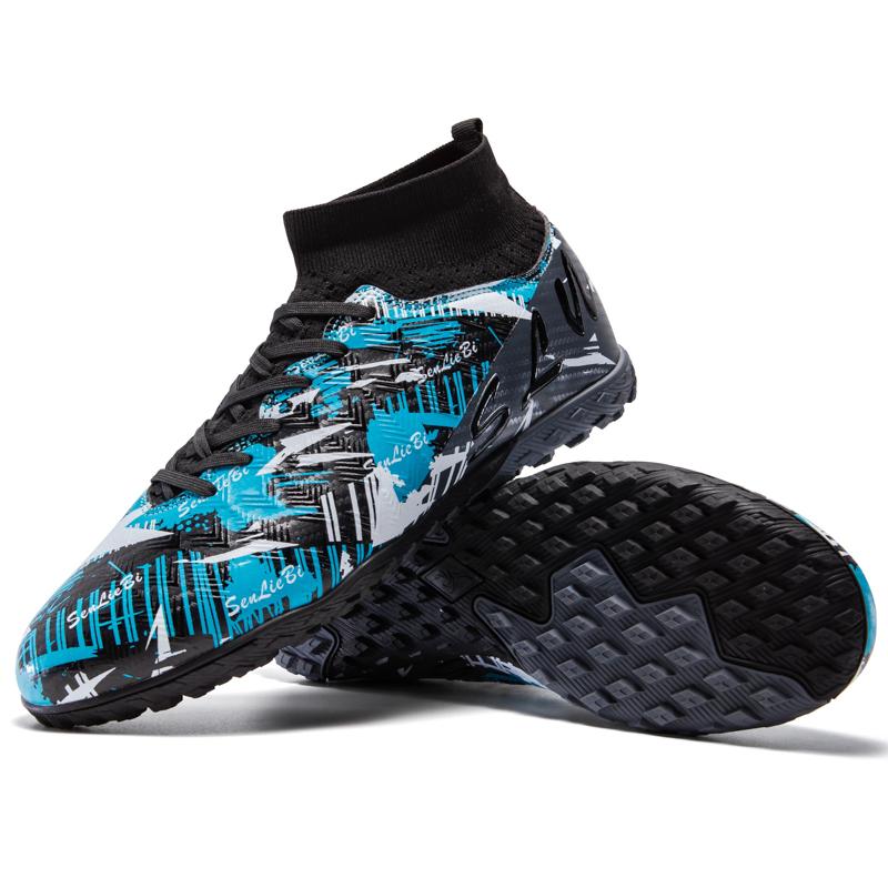 Men/kid's Football Boots Leather Soccer Shoe Rubber Soft Sole Short Nail Artificial Turf Youth Children Football Shoes Mens Football Shoes