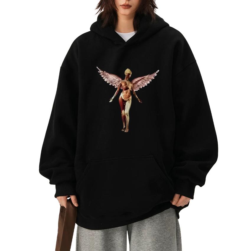 2025 New Album In Utero Print Hoodie Men Women Harajuku Gothic Casual Sweatshirt Unisex Fleece Long Sleeve Pullover Streetwear