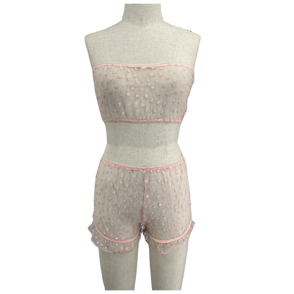 Women's Fashion Sexy Two-Piece Suit Tube Top Wireless Bra Sexy Underwear Panties