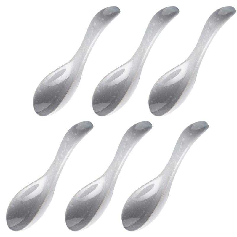 

Set of 6 Delicate Ceramic Serving Spoons with Artistic Styles Glazes and Smooth Surfaces for Easy Cleaning in Kitchens