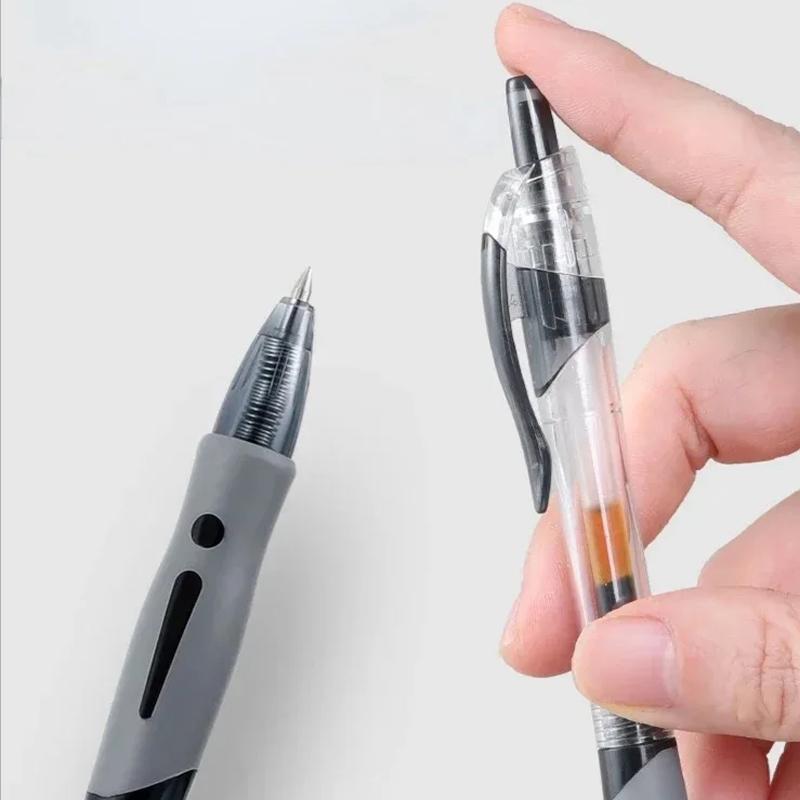 Black Ink Ballpoint Writing Refills Office Accessories School Supplies Stationery Black 3pen 10refills Retractable Gel Pens Set