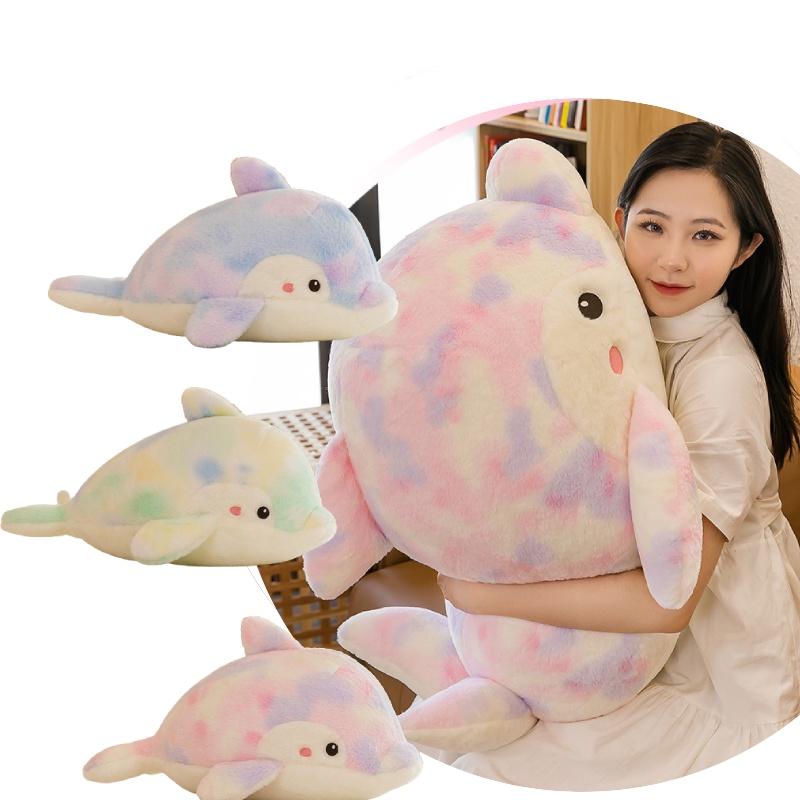 Camouflage Dolphin Plush Toy Stuffed Animal Pillow Gift For Kids, 80cm