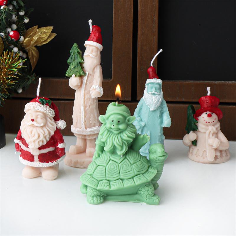 3D Santa Claus Snowman Silicone Candle Mold DIY Creative Christmas Decoration Handmade Home Decoration  Crafts