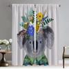 Home Interior Curtains for Living Room Floral Friends Animal Halloween Decoration Window Curtain Kitchen Curtains 2 Pieces Child