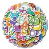 55 Cartoon Animal & Number Doodle Stickers - Creative Waterproof Stickers for Kids' Rewards & DIY Journals
