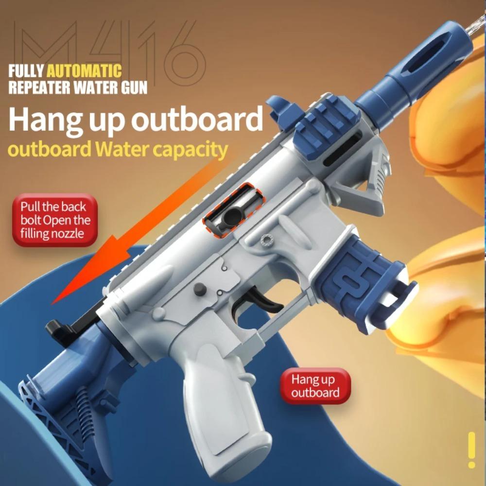 HUIQIBAO 2025 M416 Manual Water Gun Rifle Shooting Toy Summer Outdoor Play Water Sports Beach Toys For Boys Adults Gift