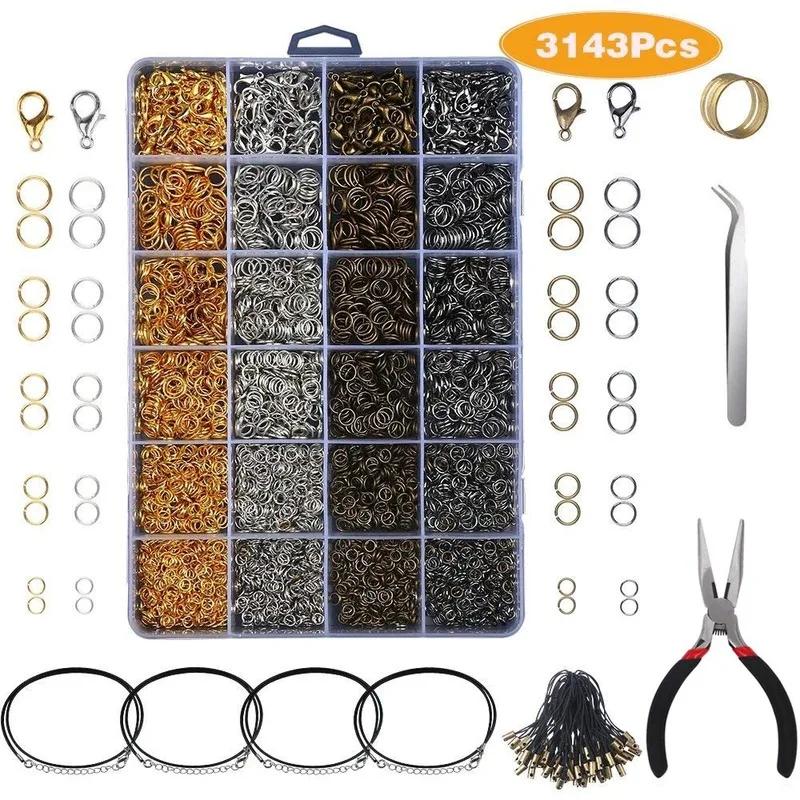 

Jewelry Accessories Findings Set DIY Jewelry Making Tools Copper Open Jump Rings Earring Hook Jewelry Making Supplies Kit A