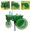 Tractor Wind Sculpture Decorative Windmill Green Tractor Windmill Stake for Patio Yard Garden Gift for Friends Family