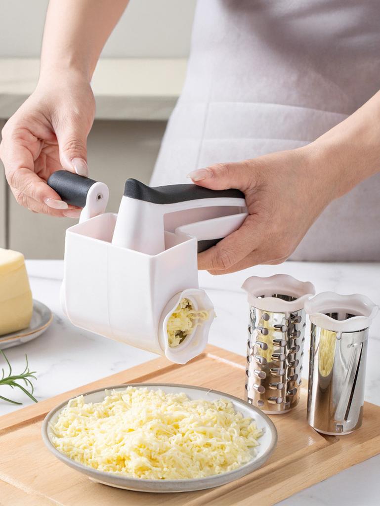 Classic Rotary Cheese Grater - Handheld Grater - Can Be Used for Hard Cheese, Chocolate & More - With Comfortable Handle & Drum