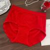 Plus Size Women's Year of the Dragon Red Thong: Seamless, Breathable, High Elastic, Butt-Lifting, Antibacterial