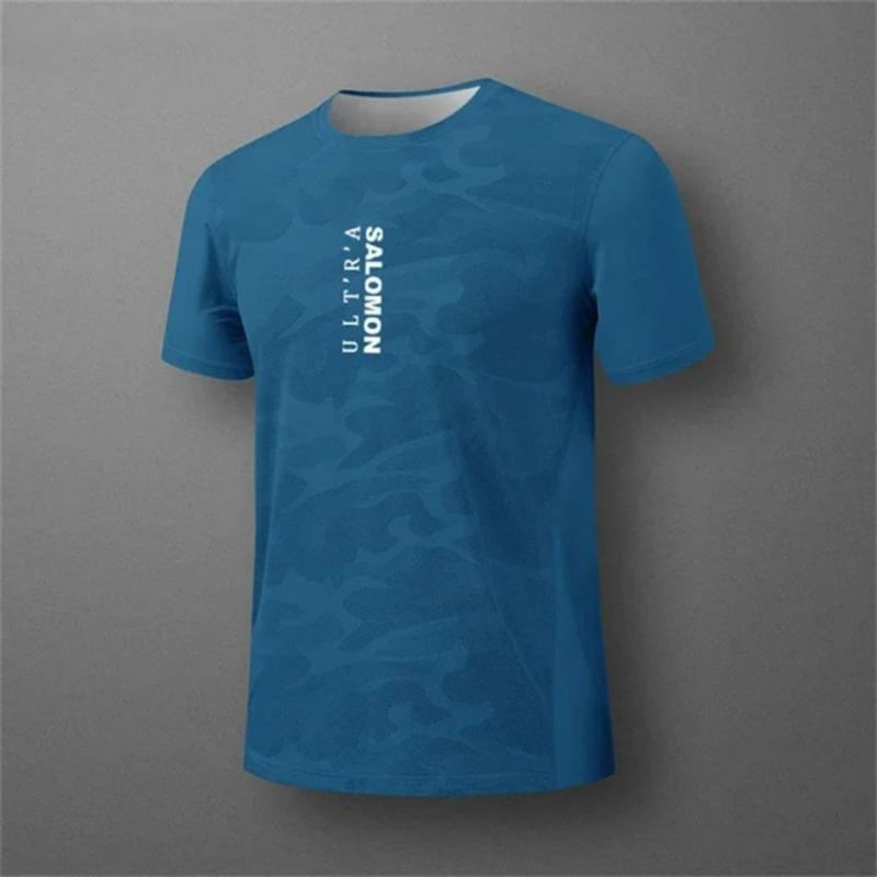 Herren 3D-Druck T-Shirt Outdoor Fitness Atmungsaktiv Schnelltrocknend Sport Kurzarm Rundhals Pullover Lässiges Oberteil