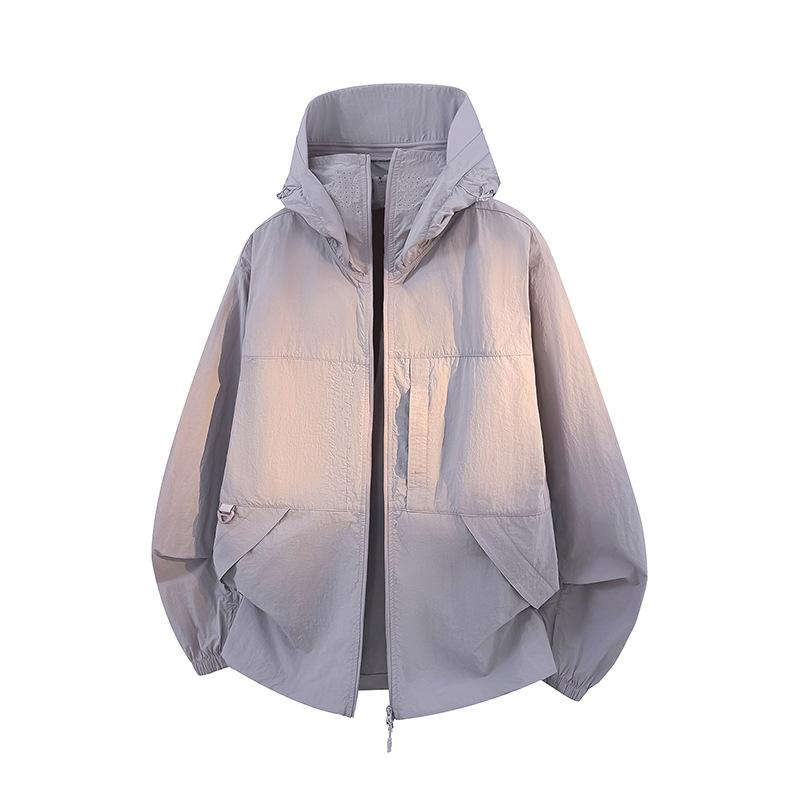 Summer Ice Silk Couple Ultra-thin Breathable Anti-ultraviolet Skin Clothing Outdoor Sunscreen Clothing Jacket