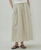 Mot Flare Cotton Long Skirt - Stripe Cream