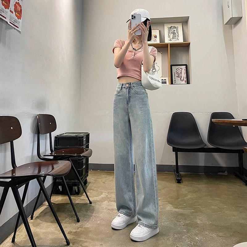 Women's High-Waisted Wide-Leg Summer Jeans - 2026 Trendy Style for Pear Shape