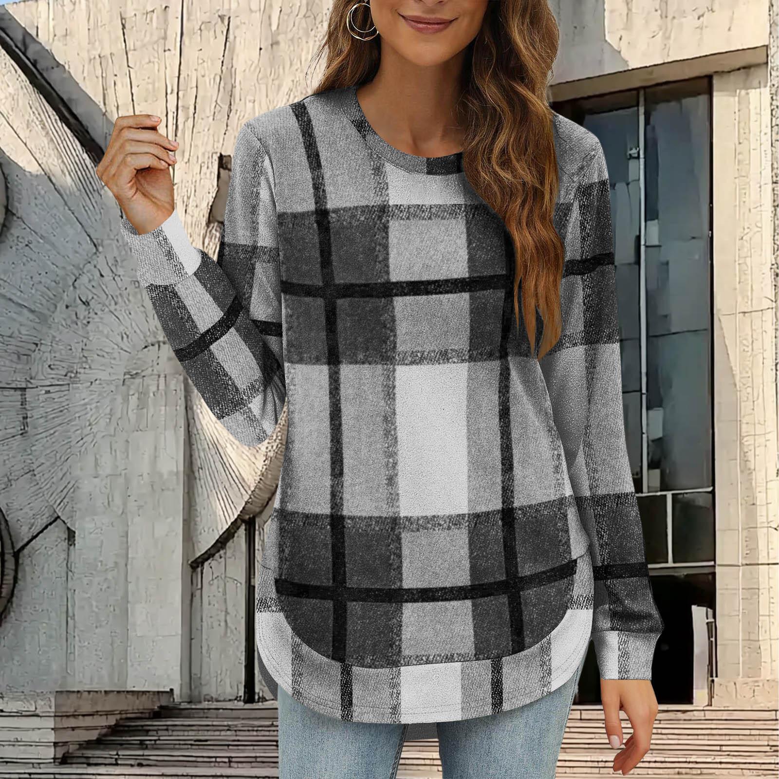 

Женский повседневный оверсайз топ с длинным рукавом, круглым вырезом и асимметричным низом L