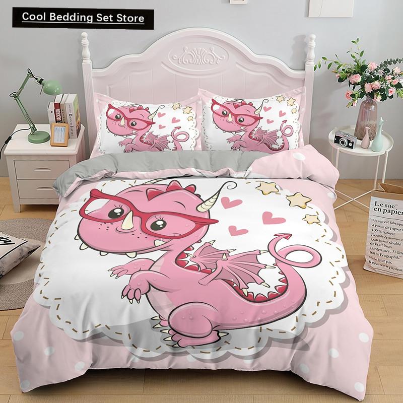 Cartoon Dinosaur Bedding Set Twin Queen King Animal Duvet Quilt Cover Pillowcase Jurassic World 2/3pcs Polyester Comforter Cover
