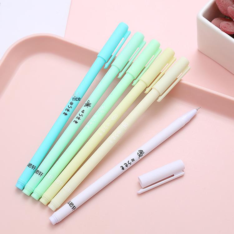 Morandi Color Neutral Black Bullet Pens - Set of 6 for Students and Office Use