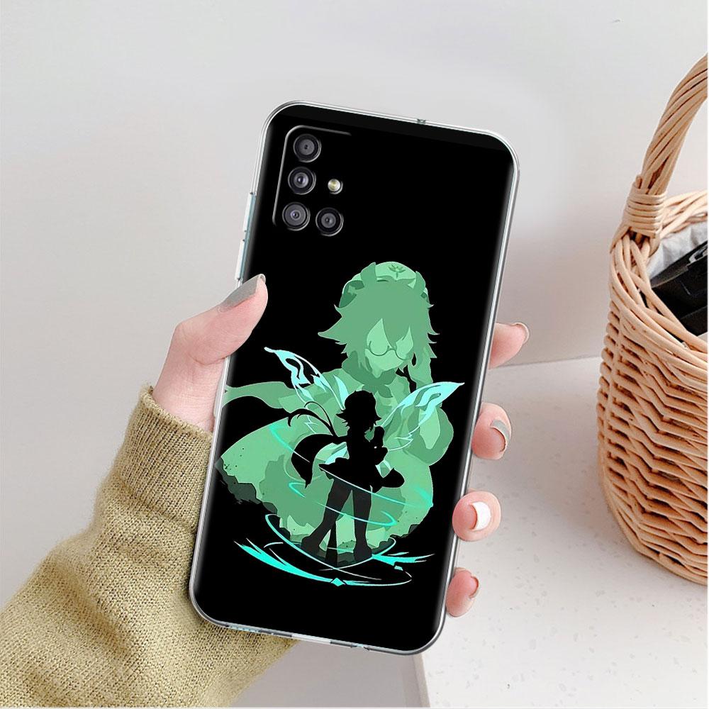 Transparente Hülle für Samsung Galaxy A52 A12 A51 A32 A21s A71 A32 A22 50 A70 A31 A72 5G Handyhülle Anime Genshin Impact