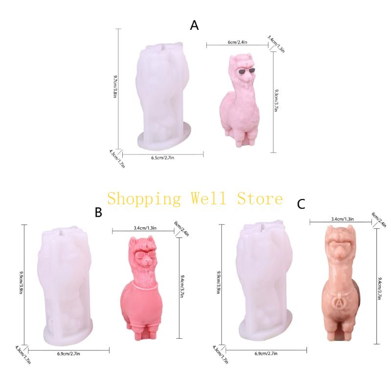 KX4B Silicone Moulds Alpacas Molds Baking Molds Epoxy Resin Molds Plasters Molds Animal Shaped Castings Molds Soap Molds