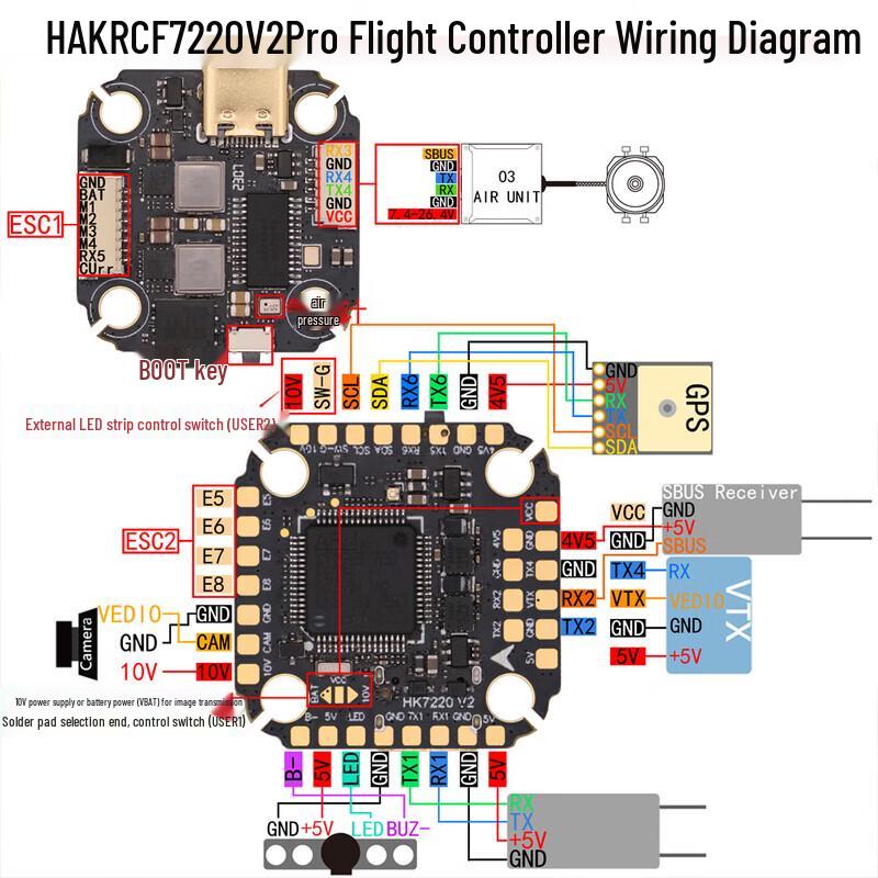 HAKRC 32-bit 40A mini F7 Pro V2 Drone Flight Controller & ESC Module