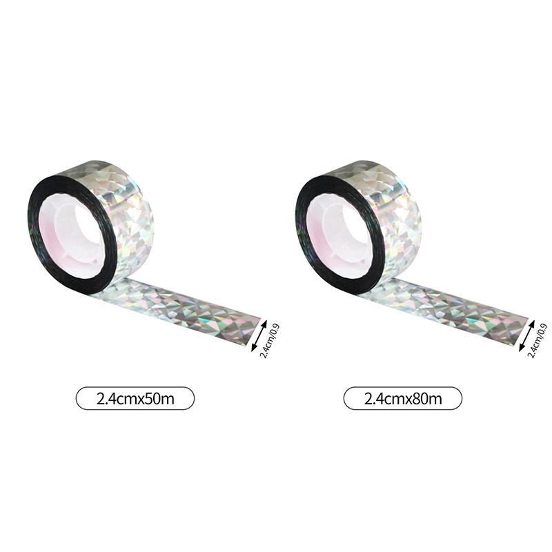 Double Sided Reflective Bird Repellent Tape Pond Orchard Anti-Bird Colored Ribbon Balcony Bird Guard Laser Bird Repellent 50/80M