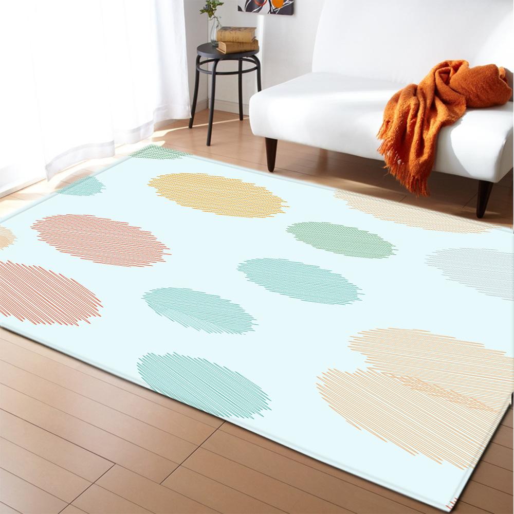 Striped Checked Large Carpet Feather Wind Bedroom Floor Mat