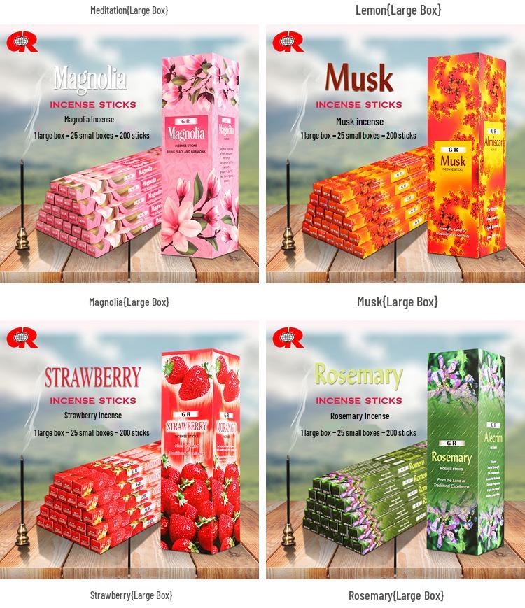 GR Indian Handmade Aromatherapy Incense - 43 Authentic Scents for Home Use