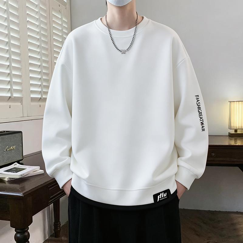 Men's Sweatshirt Casual Versatile Handsome Long-sleeved T-shirt Round Neck Sweatshirt Men's Clothing