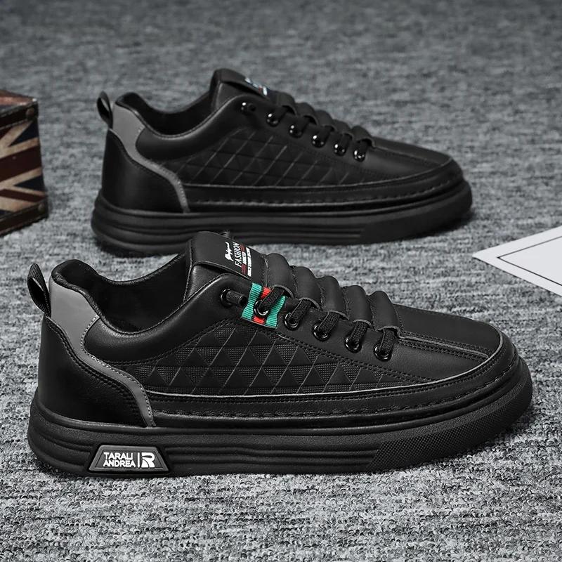 

Мужская повседневная обувь, роскошные теннисные лоферы из искусственной кожи, кроссовки для мужчин, удобные мокасины, дизайнерская брендовая обувь для активного отдыха 44 чёрный