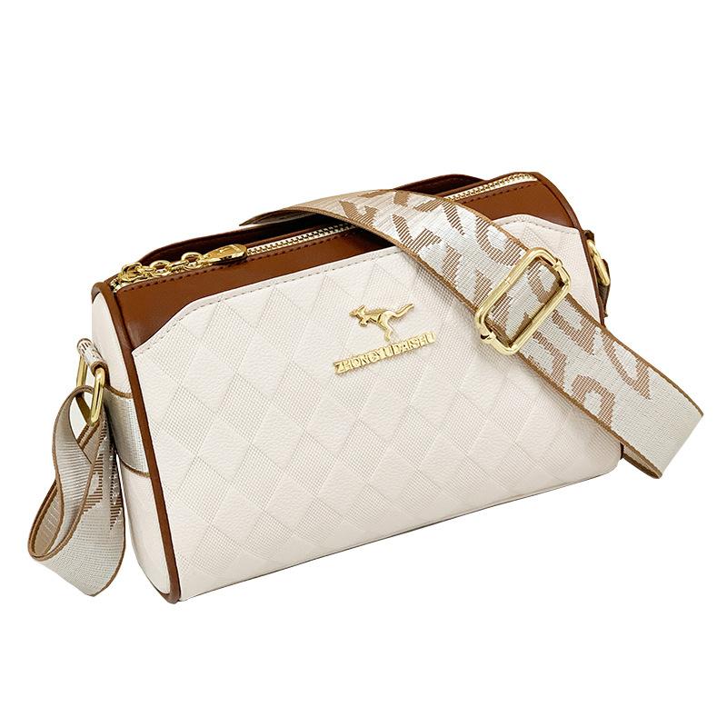 Klasická retro dámska crossbody kabelka s veľkou kapacitou, jednoduchá denná kabelka cez rameno, mäkká kožená jednofarebná, všetko