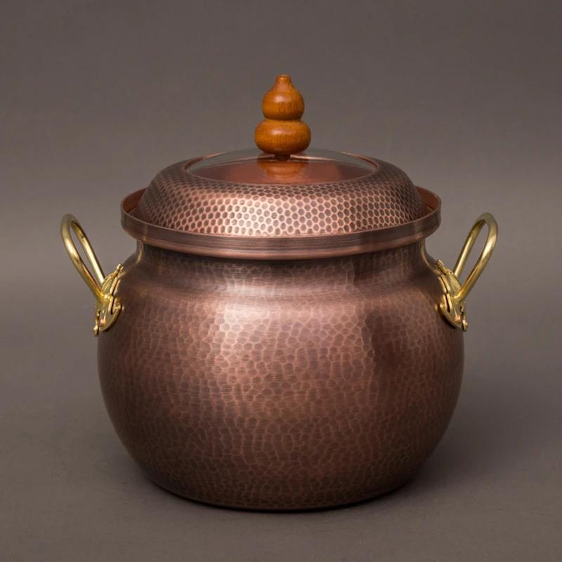 Thickened stewpot Handmade copper soup pot capacity copper pots Induction cooker soup pot Gas stockpot Pure Copper Soup Pots