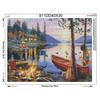 Diamond Painting Cross Stitch Landscape Diamond Embroidery Sunset Pasted Boat Patterns Decor Home
