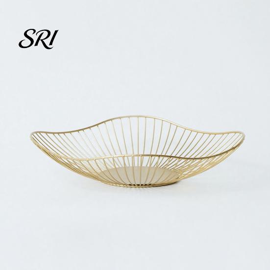 Heavy-duty Fruit Holder Metal Wire Basket Decorative Stand for Kitchen Countertop Home Storage Organizer Decor Single Tier Iron Serving Bowl
