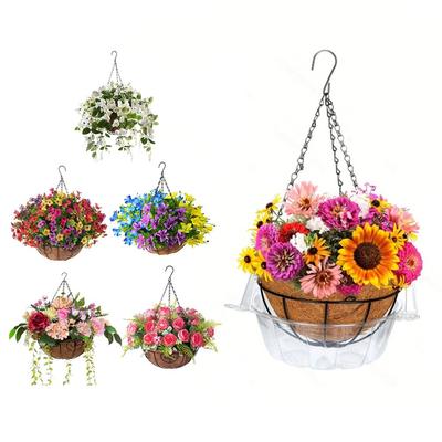 Künstliche Blumen Rattan Hängekorb Besondere Dekoration