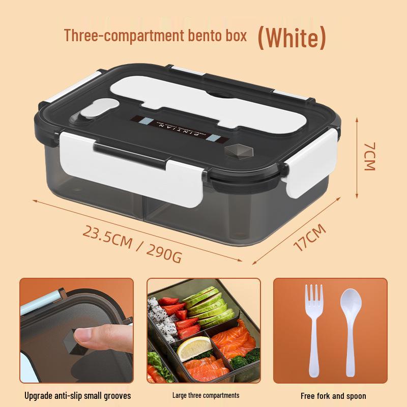 Microwave Safe Rectangular Lunch Box with Dividers