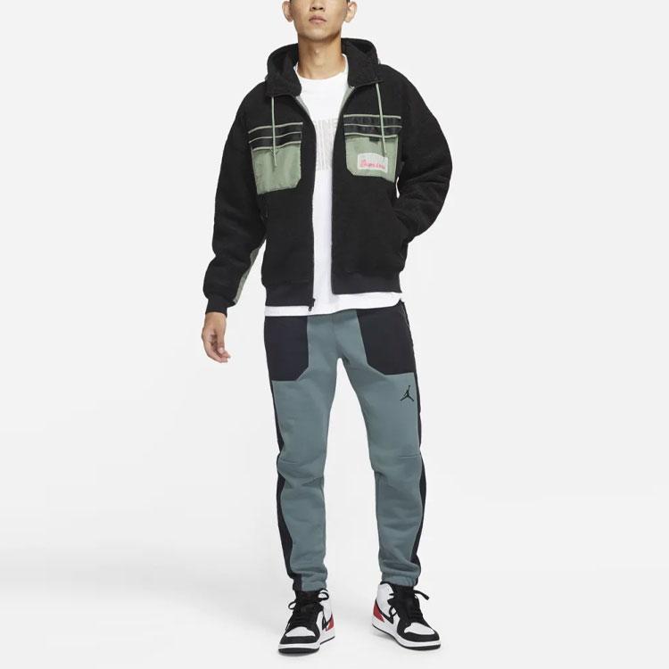 Jordan Spliced Fleece Hooded Jacket Men Jackets Black DQ0385-010