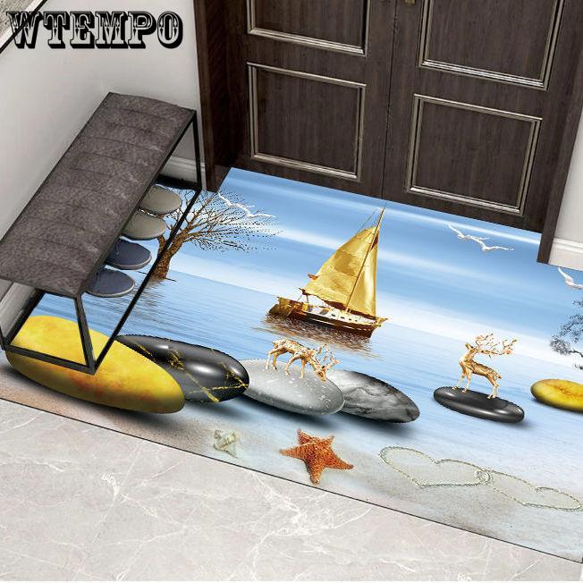 Entrance Mat Floor Mats Non-Slip Back Rubber Welcome Doormat Bathroom Kitchen Mat