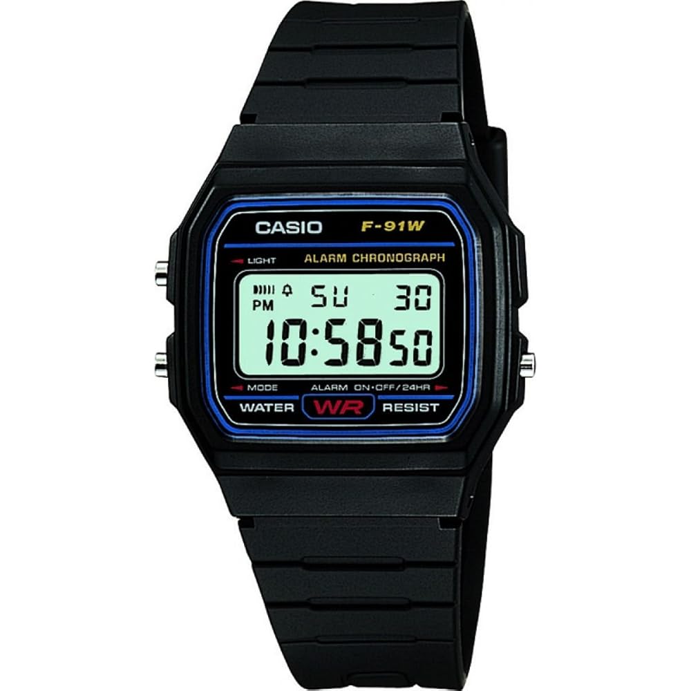 Casio F-91W Digital Watch Black Classic Design Water Resistant Lightweight