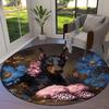 Cute and fantastical puppyRound Area Rug,Carpet Rug for Living Room Bedroom Sofa Playroom Decor,Non-slip Floor Mat