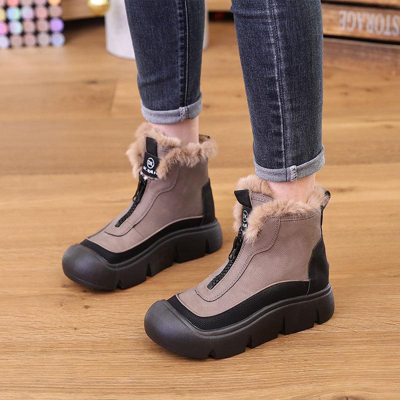 Martin Boots Cotton Shoes New Soft Platform Versatile Autumn and Winter New Mother High-top Snow Boots Short Boots Women