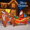 8.2FT Inflatable Toy Santa Sleigh Reindeer Gift Bag Xmas Yard Lawn Party Decoration LED Lit Christmas Home Supplies Ornament