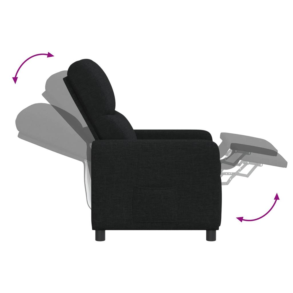 Massage Recliner Chair Black Polyester