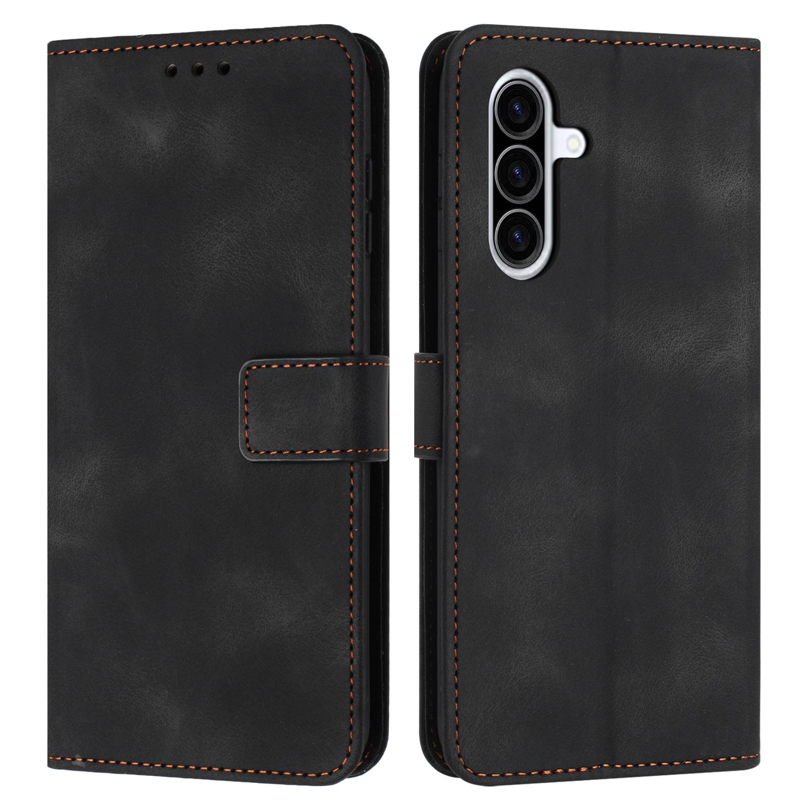 

For Samsung Galaxy A26 5G Leather Case Solid Color Wallet Protective Phone Cover C
